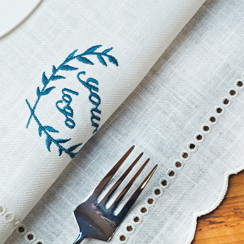 Napkin Kain Logo Monogram Tersuai